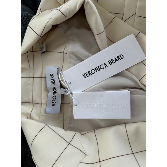 NWT $748 Veronica Beard Charleston Dickey Jacket Size 6 Plaid Ecru/ Deep Ochre - Picture 9 of 10